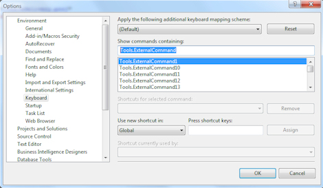 Visual Studio 2008 - Keyboard Options